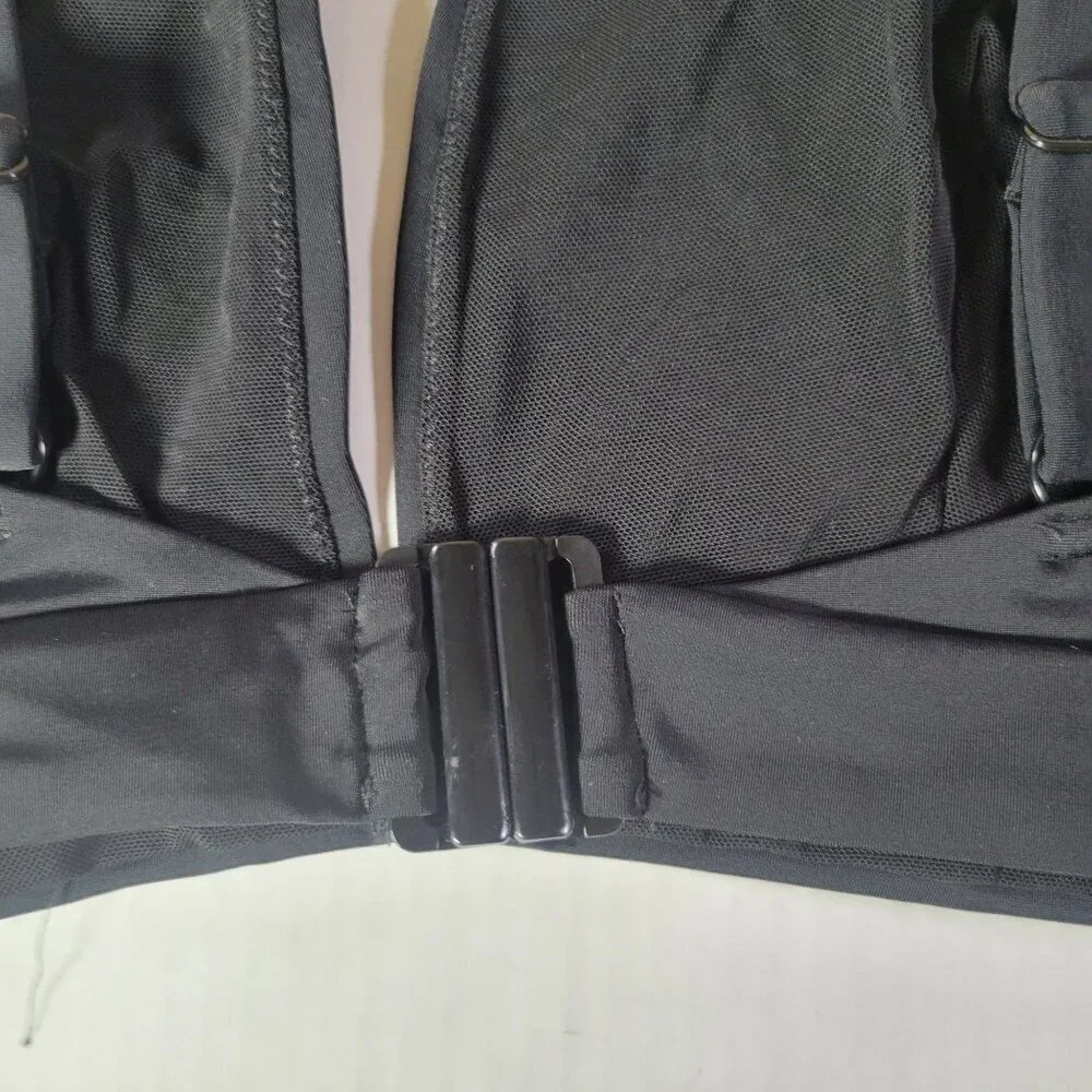 ASOS Design Black Adjustable Bralette Bikini Back Closure Top Size UK22/US18 - Picture 3 of 8
